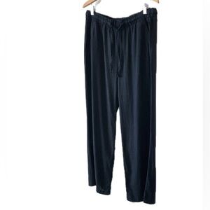 Old Navy black high rise wide leg pants, drawstring comfort waist, linen blend M